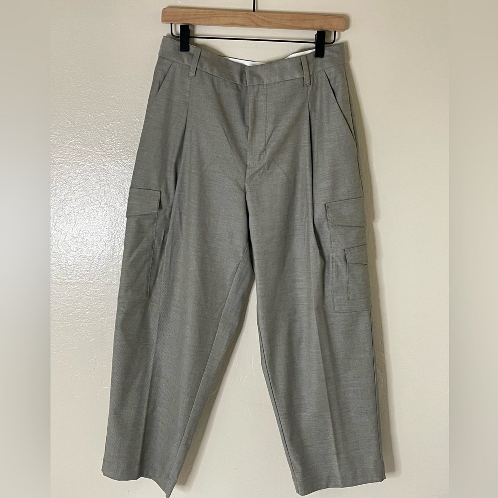 Madewell women’s heather gray cargo pockets ankle trousers